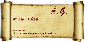 Árpád Géza névjegykártya